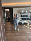 LUXE LONG SLEEVE BACKLESS JUMPSUIT GREY