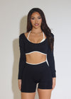 CORE LONG SLEEVE CROP BLACKBERRY