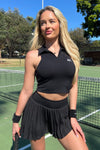 PLEATED TENNIS SKIRT BLACK