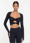 LONG SLEEVE TWIST CROP BLACK