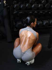  LUXE SLEEVELESS ROMPER GREY PRE-ORDER