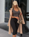 V-NECK SHORT SLEEVE TOP CHARCOAL