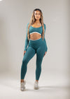 CORE LONG SLEEVE CROP TEAL