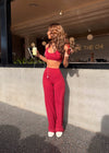 SOFT FORM STRAIGHT LEG PANTS RASPBERRY