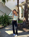 CONTRAST CORE FLARE LEGGINGS BLACK