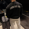 UNISEX CREWNECK SWEATER BLACK & SLIVER