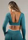 CORE LONG SLEEVE CROP TEAL