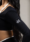 CORE LONG SLEEVE CROP BLACKBERRY
