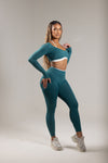 CORE LONG SLEEVE CROP TEAL