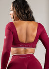 CORE LONG SLEEVE CROP CHERRY