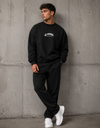 UNISEX CREWNECK SWEATER BLACK & SLIVER