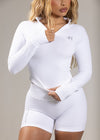 CONTOUR LONG SLEEVE TOP WHITE