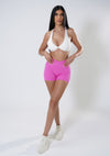 v-waist shorts, contour shorts, pink shorts, gym shorts, pink gym shorts, 411 official