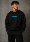 UNISEX CREWNECK SWEATER BLACK & TIFFANY BLUE