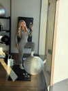 LUXE LONG SLEEVE BACKLESS JUMPSUIT GREY
