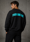 UNISEX CREWNECK SWEATER BLACK & TIFFANY BLUE
