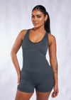 SEAMLESS RIBBED JUMPSUIT KHAKI