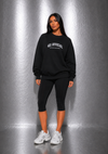 UNISEX CREWNECK SWEATER BLACK & SLIVER