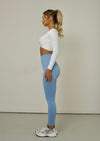 light blue leggings, 411 official, 411 active, chromafit leggings, activewear australia, affordable activewear