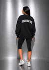UNISEX CREWNECK SWEATER BLACK & SLIVER