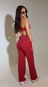 STRAIGHT LEG PANTS RASPBERRY