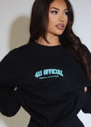 UNISEX CREWNECK SWEATER BLACK & TIFFANY BLUE