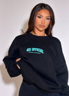 UNISEX CREWNECK SWEATER BLACK & TIFFANY BLUE