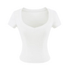 V-NECK SHORT SLEEVE CROP TOP WHITE