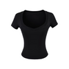 V-NECK SHORT SLEEVE CROP TOP BLACK PRE-ORDER