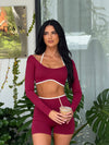CORE LONG SLEEVE CROP CHERRY PRE-ORDER