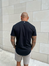 mens tee, cotton tee, fitted tee, black fitted tee, mens fashion, 411 official, heavy weight cotton tee 