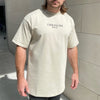 mens tee, cotton tee, over-sized tee, beige over-sized tee, mens fashion, 411 official, heavy weight cotton tee 